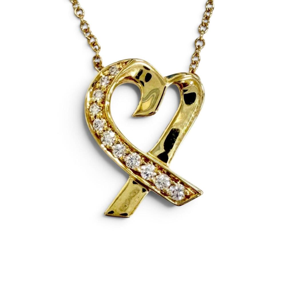 TIFFANY & CO. Gold Diamond Heart Necklace